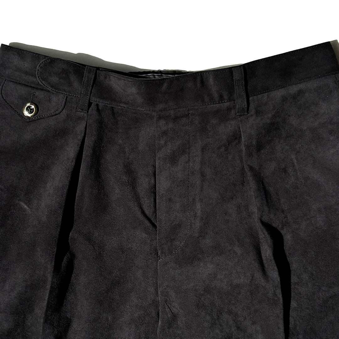 【LEON別注】COLONY CLOTHING / Ultrasuede® ワンプリーツトラウザーズ ブラック / CC2402-PT01L