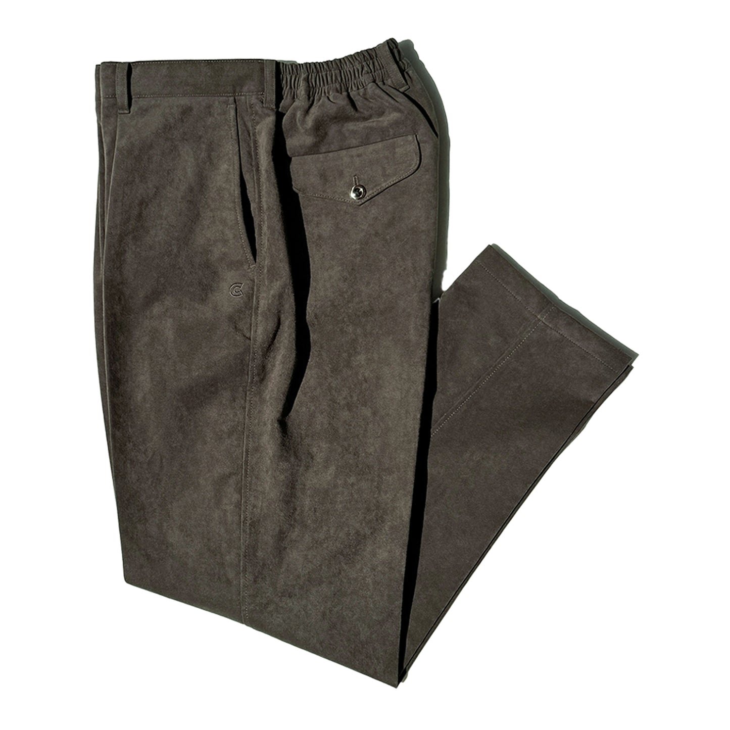 【LEON別注】COLONY CLOTHING / Ultrasuede® ワンプリーツトラウザーズ ブラックオリーブ / CC2402-PT01L