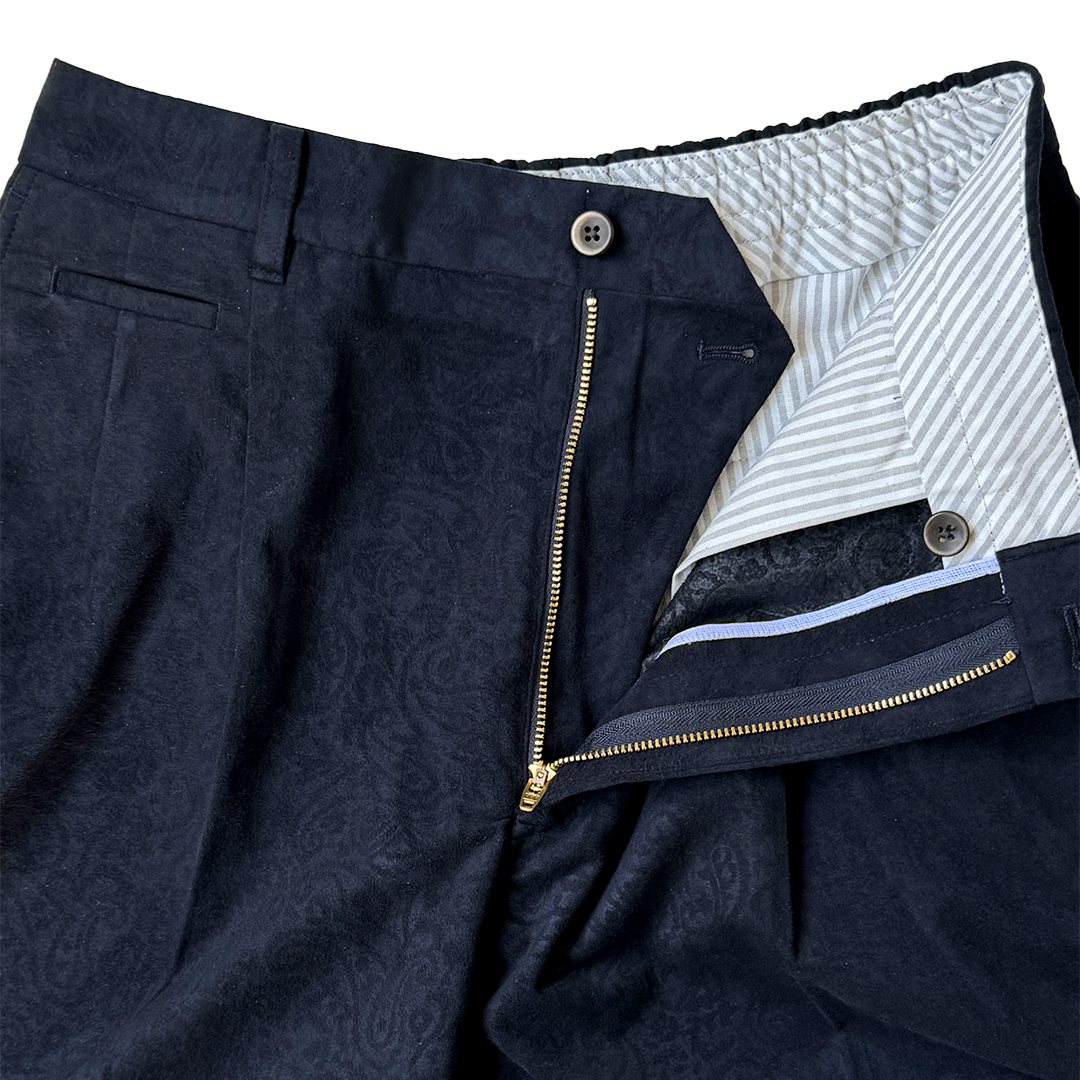 COLONY CLOTHING / Ultrasuede® ペイズリー プリーツショーツ / CC2401-PT05-2