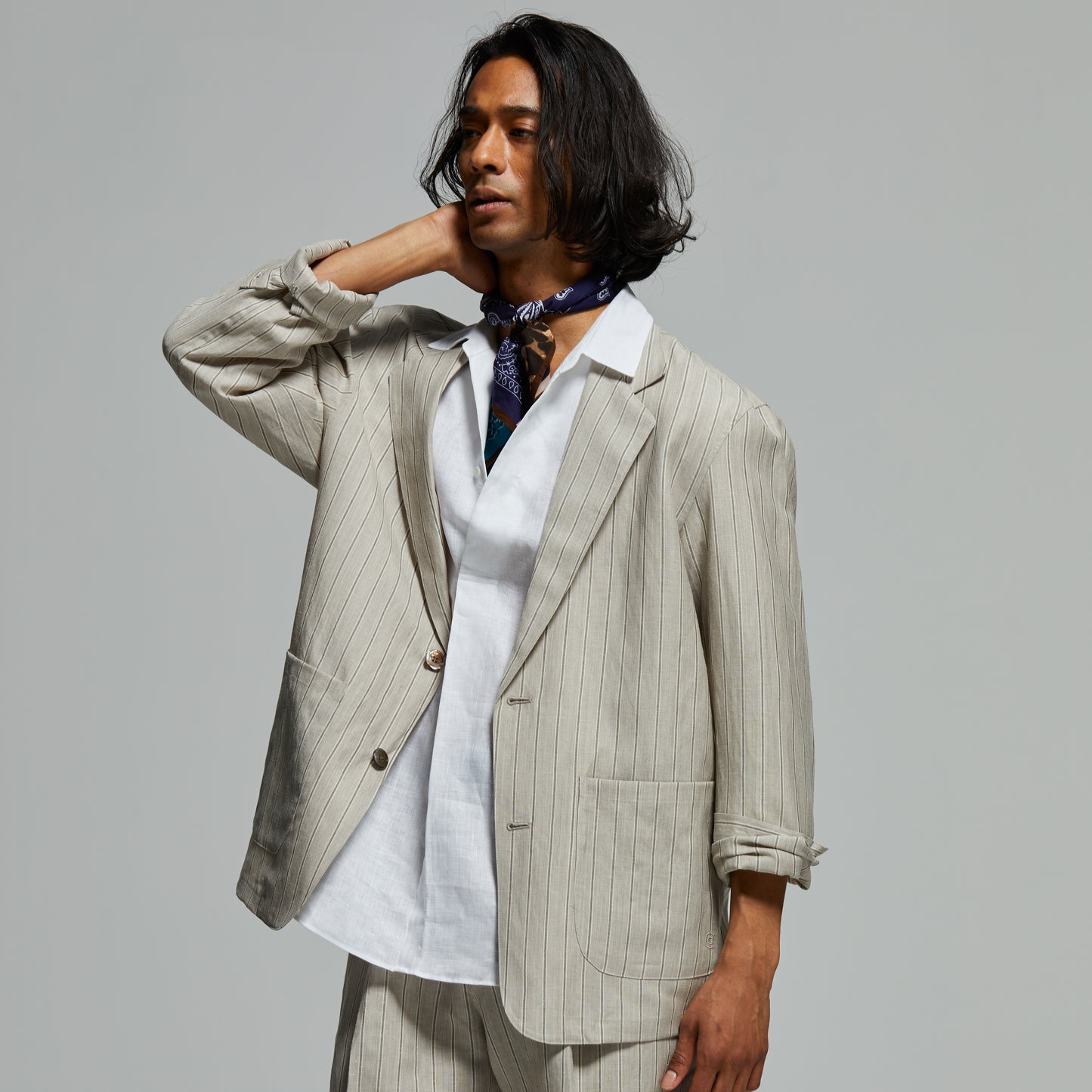 COLONY CLOTHING x VBC / 21マイクロン ウールリネン シャツジャケット / CC2024-JK01-VBC02
