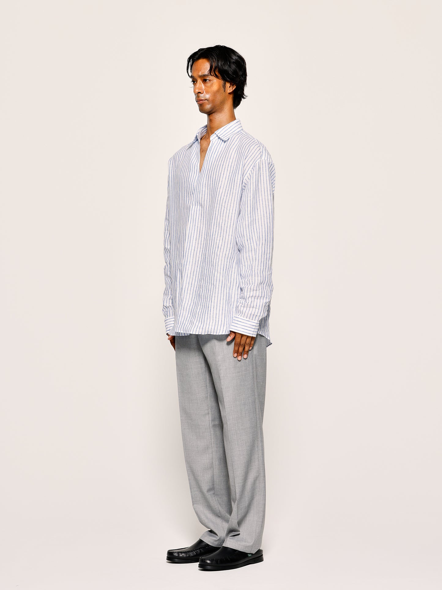 COLONY CLOTHING / ALBINI リネン プールサイドシャツ new / CC2501-SH02-01 Stripe