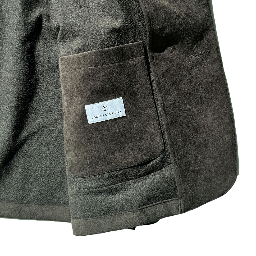 【LEON別注】COLONY CLOTHING / Ultrasuede® シャツジャケット ブラックオリーブ / CC2402-JK01SL