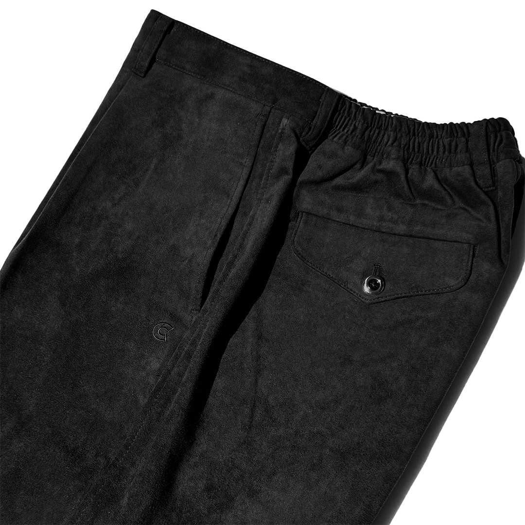 【LEON別注】COLONY CLOTHING / Ultrasuede® ワンプリーツトラウザーズ ブラック / CC2402-PT01L