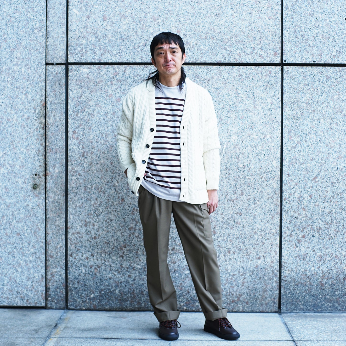 COLONY CLOTHING / ウールキャメル ケーブルニット カーディガン / CC2202-KN01