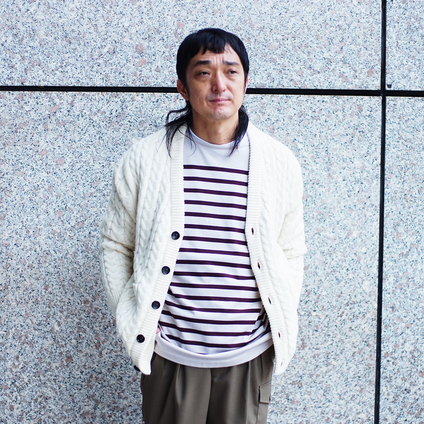 COLONY CLOTHING / ウールキャメル ケーブルニット カーディガン / CC2202-KN01