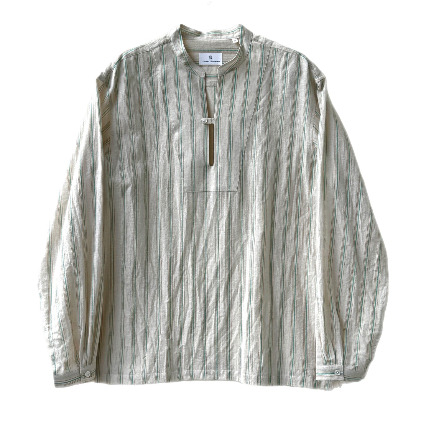 COLONY CLOTHING / コットンリネンストライプ スキッパーシャツ / CC2401-SH06-01