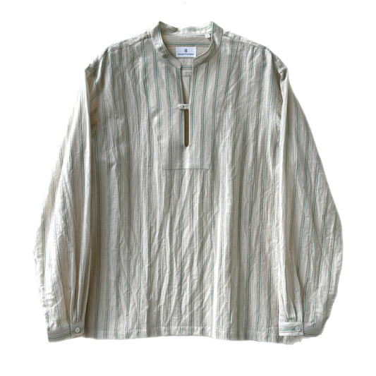 COLONY CLOTHING /  コットンリネンストライプ スキッパーシャツ / CC2401-SH06-01