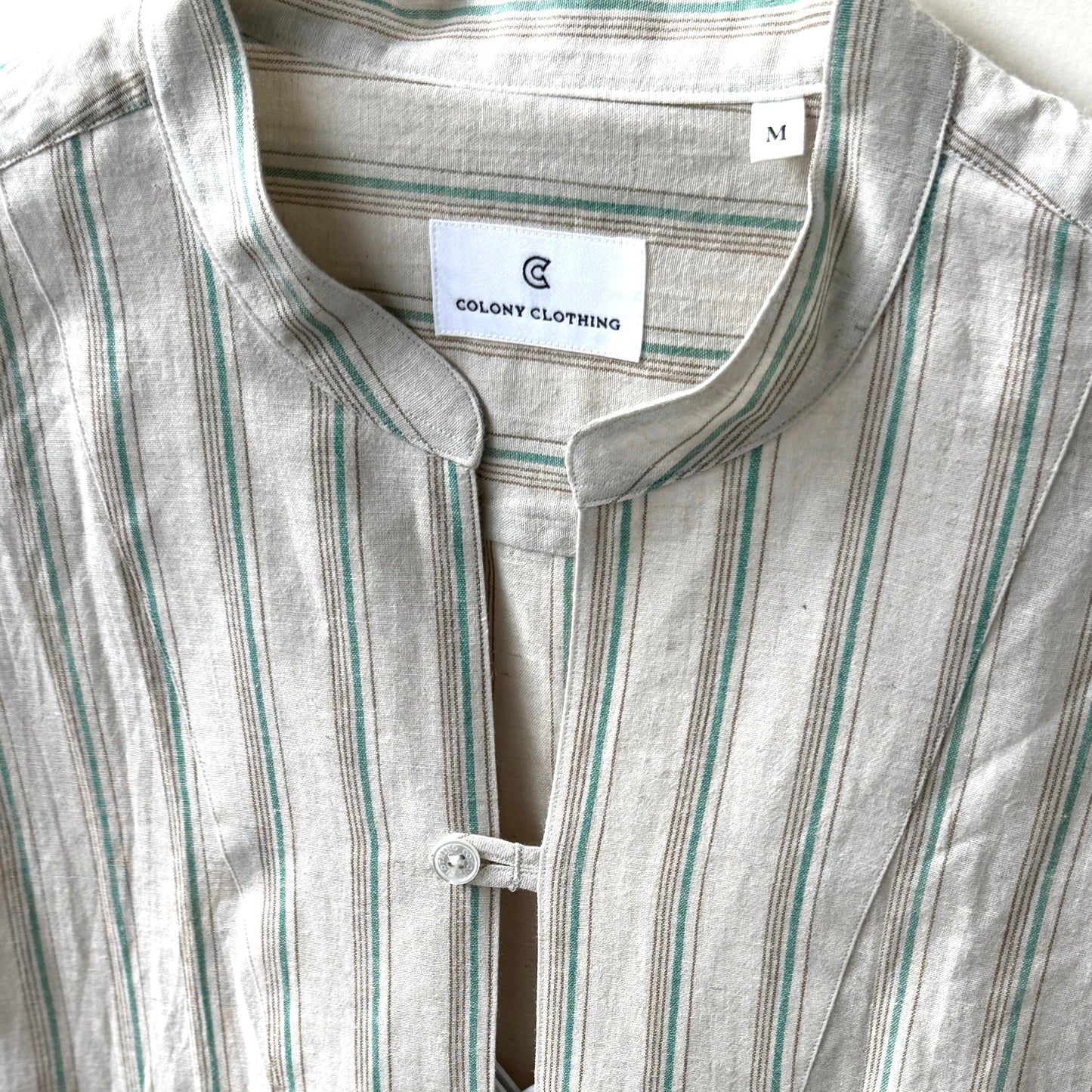 COLONY CLOTHING / コットンリネンストライプ スキッパーシャツ / CC2401-SH06-01