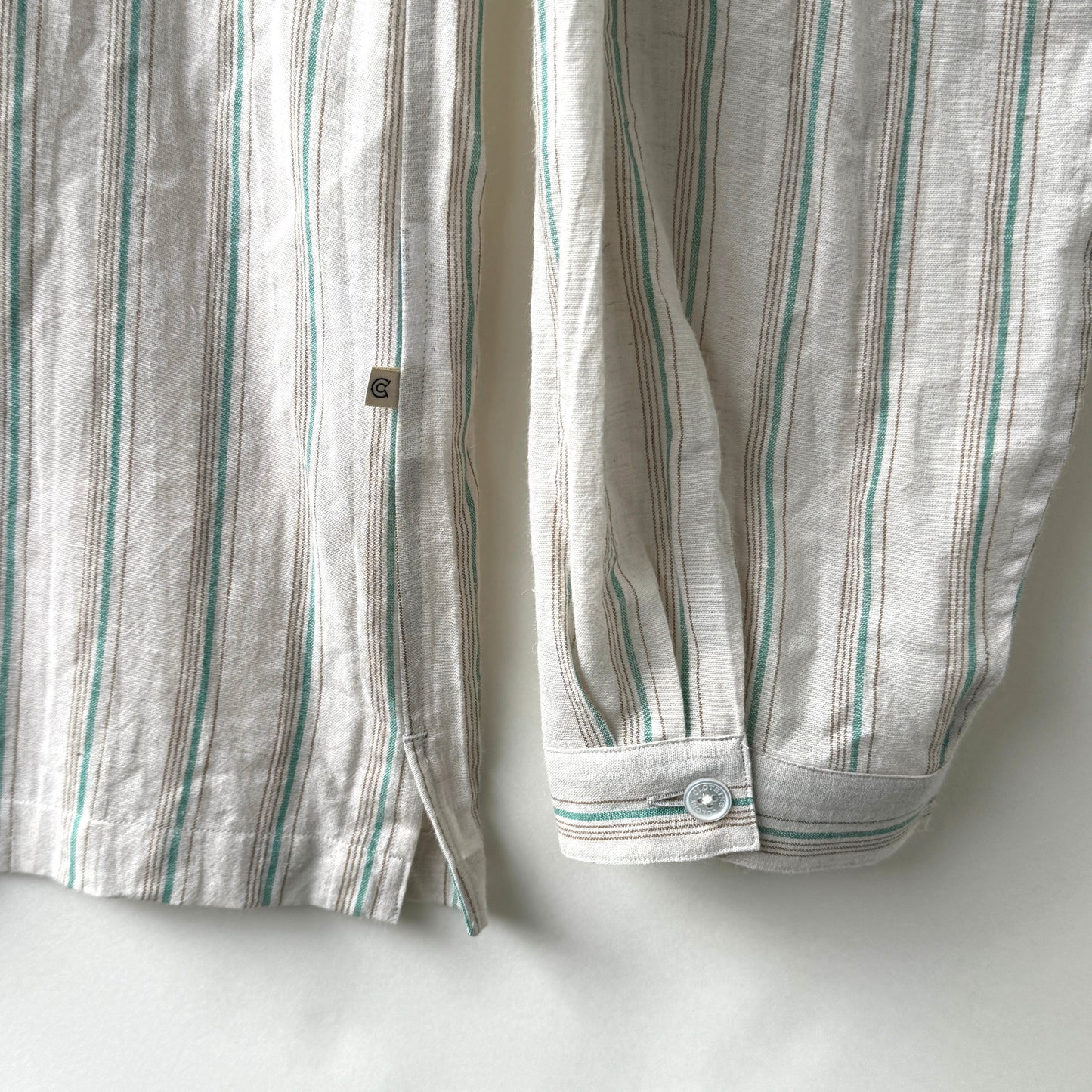 COLONY CLOTHING / コットンリネンストライプ スキッパーシャツ / CC2401-SH06-01
