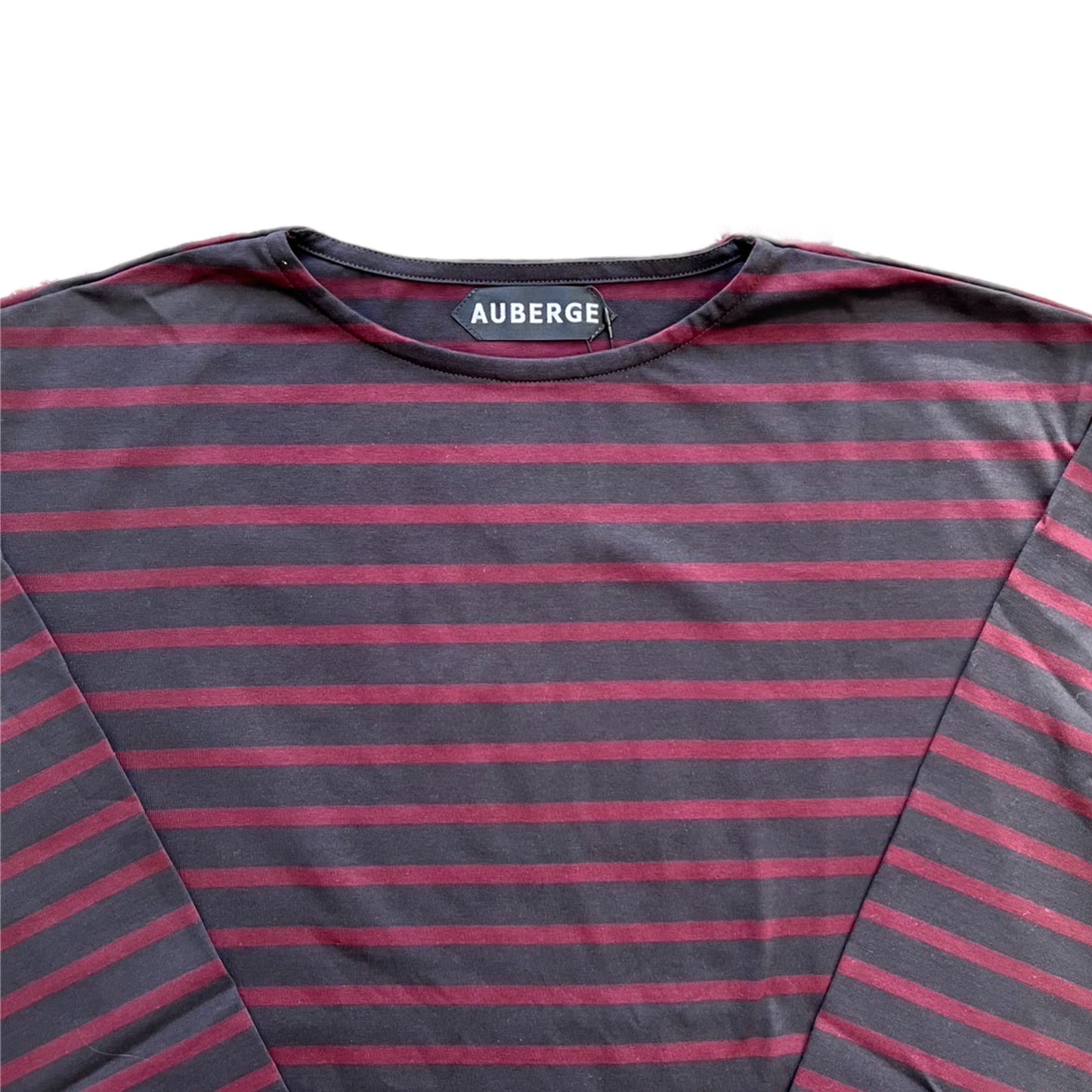 AUBERGE / COCO BORDER TEE チャコール×ボルドー