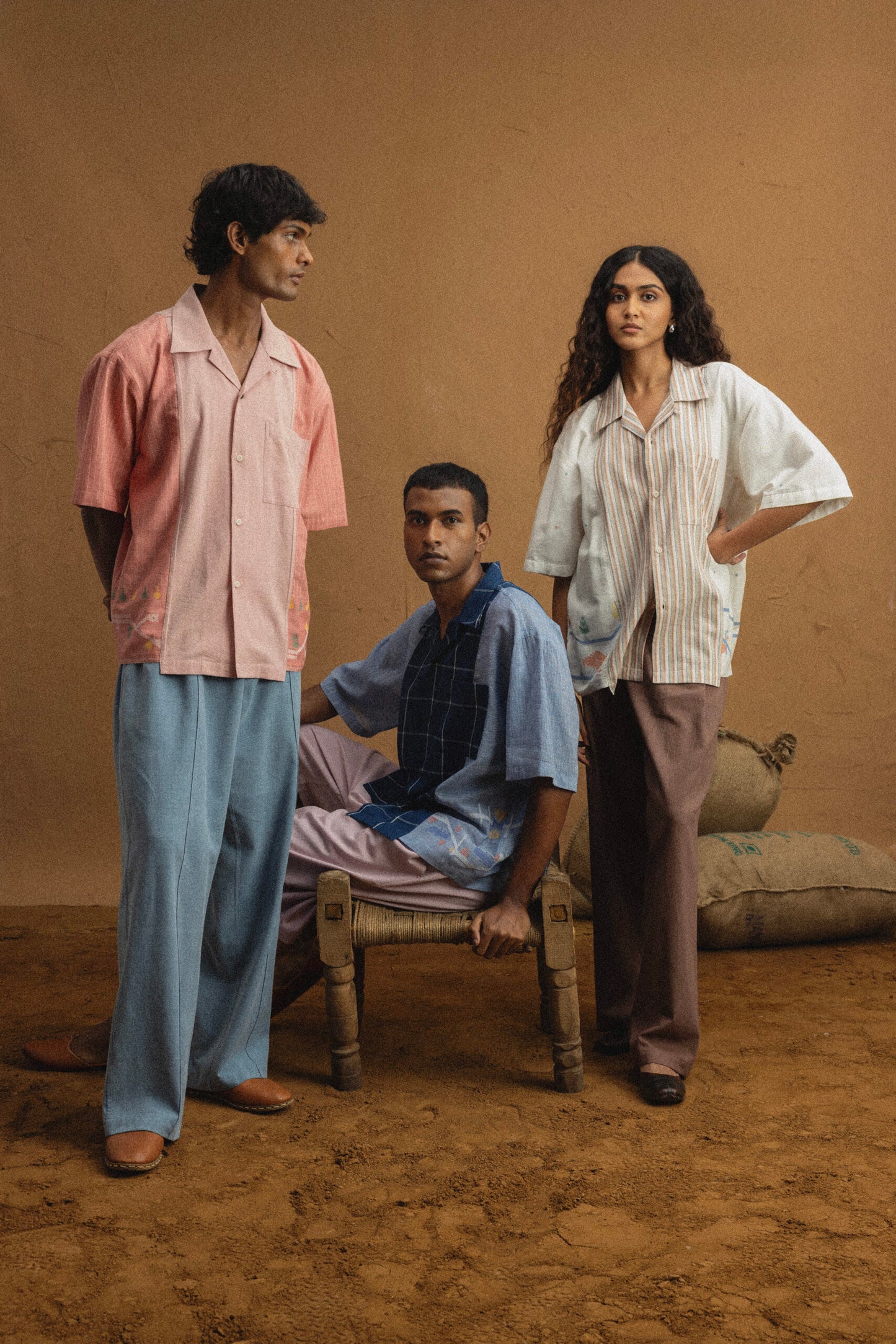 KARDO / KUNAL / RELAXED FIT VINTAGE INSPIRED SS SHIRT WITH CONTRAST PANEL