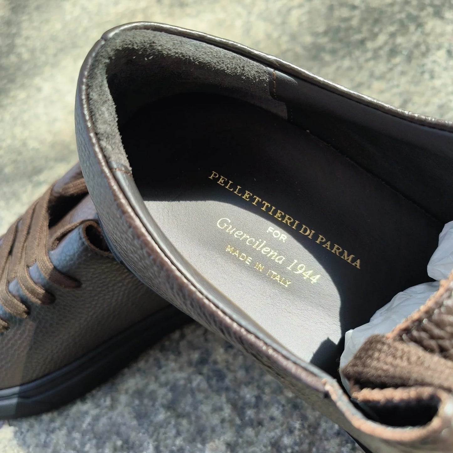 PELLETTIERI DI PARMA / CALF LEATHER SNEAKERS / DARK BROWN