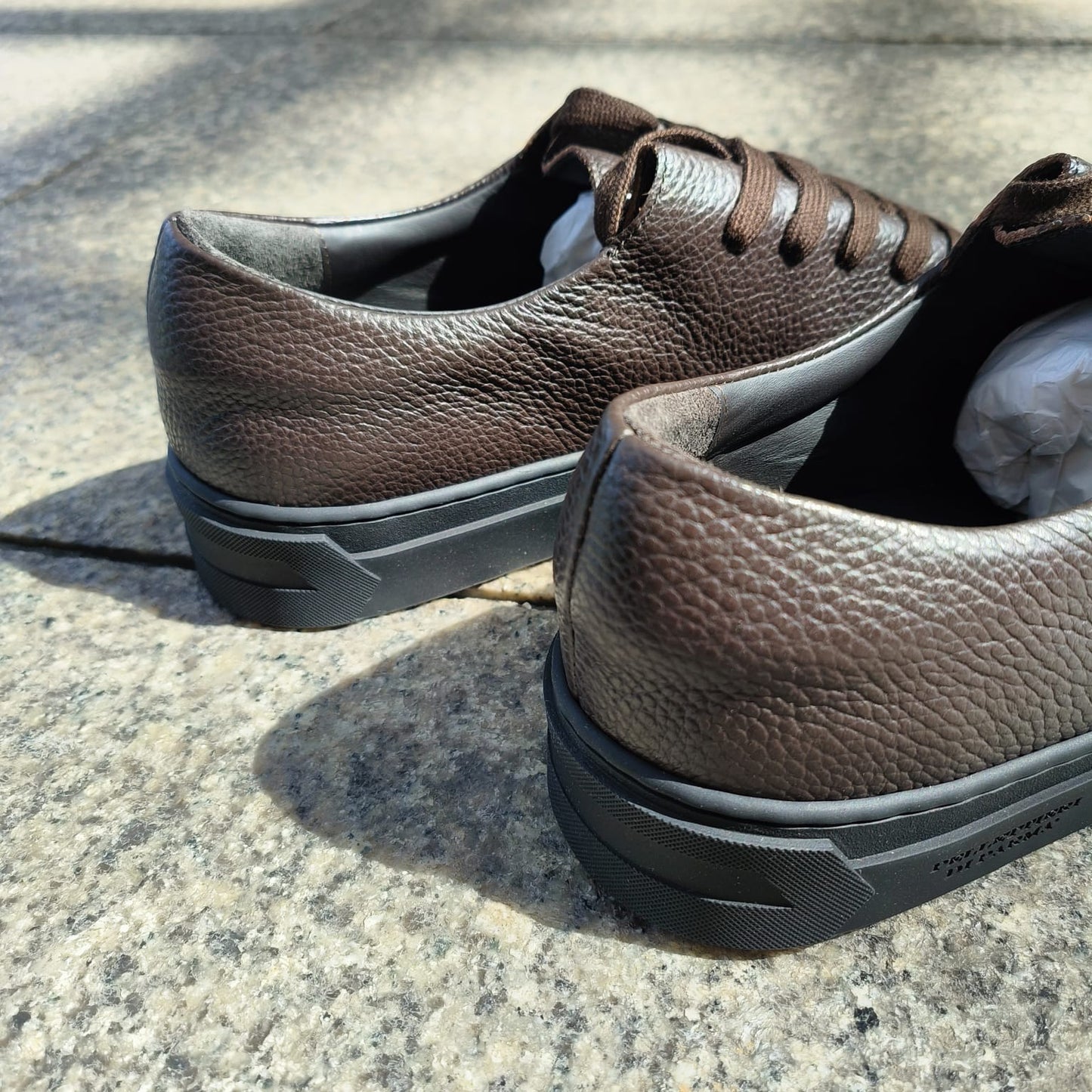 PELLETTIERI DI PARMA / CALF LEATHER SNEAKERS / DARK BROWN