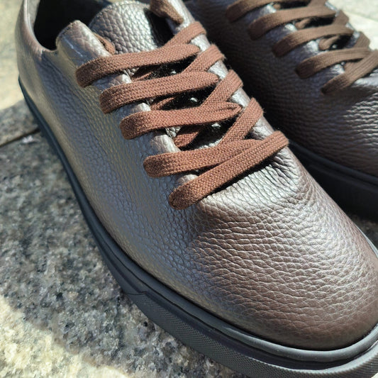 PELLETTIERI DI PARMA / CALF LEATHER SNEAKERS / DARK BROWN