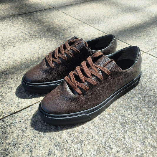 PELLETTIERI DI PARMA / CALF LEATHER SNEAKERS / DARK BROWN