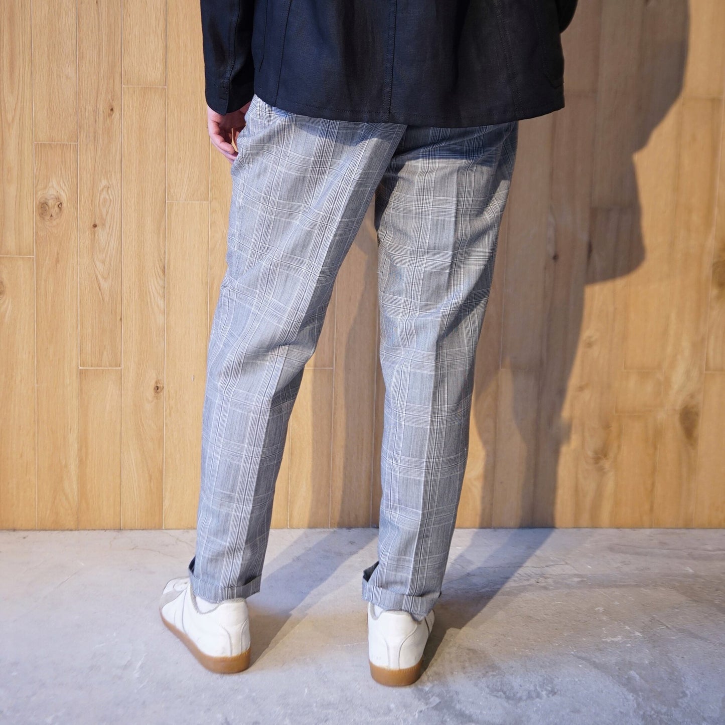 COLONY CLOTHING / ONE-PLEAT GLEN CHECK VBC TROUSERS / CC21-PT01-4