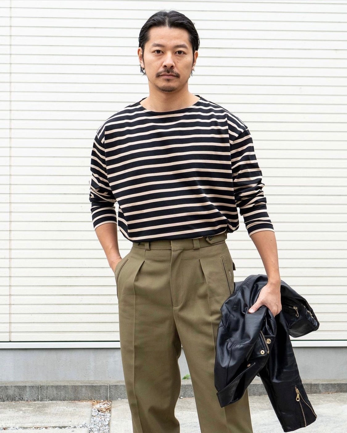 AUBERGE / COCO BORDER TEE ネイビー×ブルー