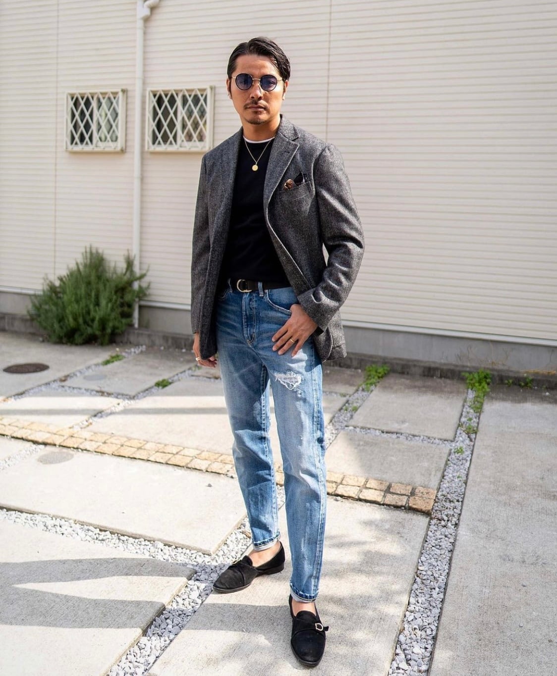 TRIPLE DOUBLE / FITTED INDIGO SLIM TAPERED LEG