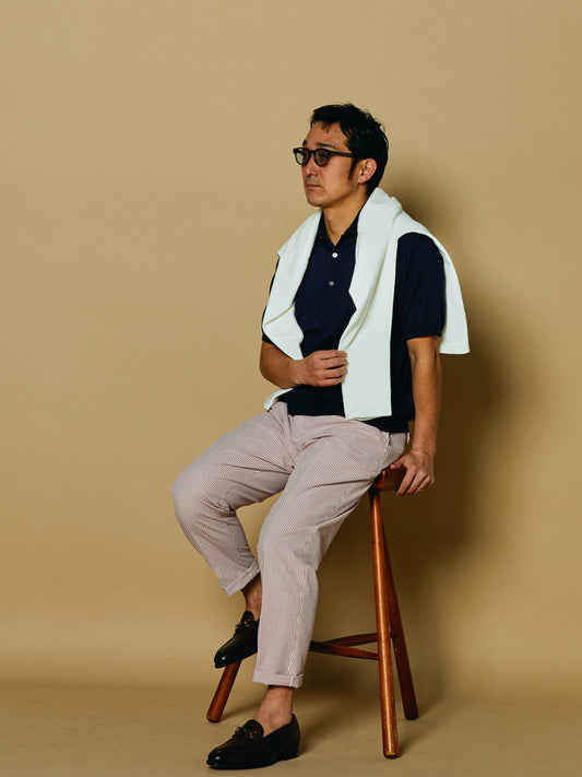 COLONY CLOTHING / シアサッカー ワンプリーツトラウザーズ / CC2201-PT01-04