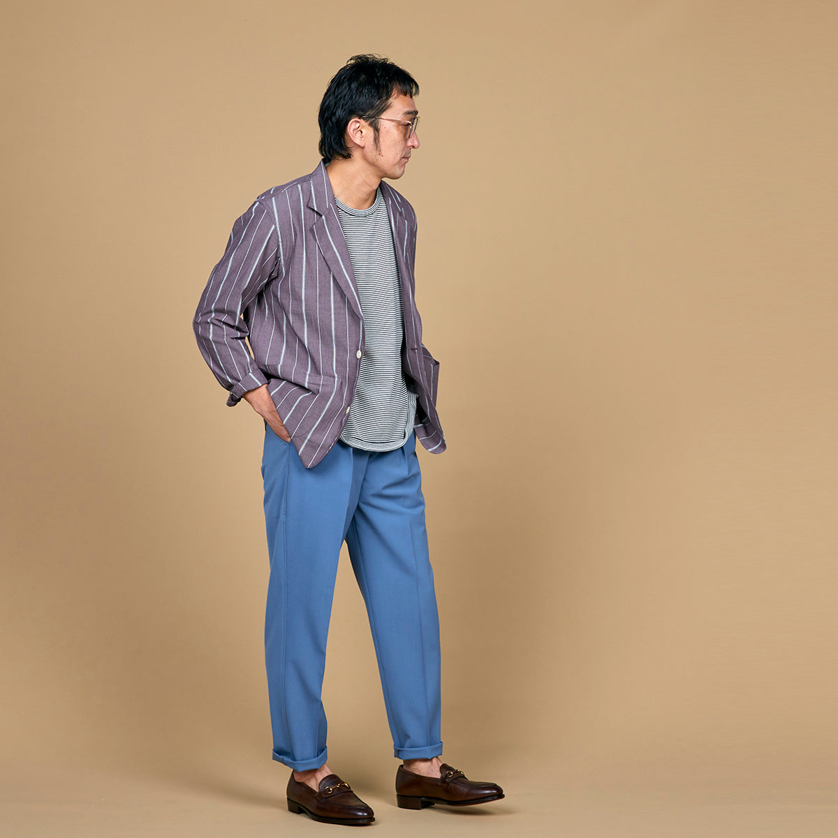 COLONY CLOTHING / コットンストライプ シャツジャケット / CC2301-JK01S-1