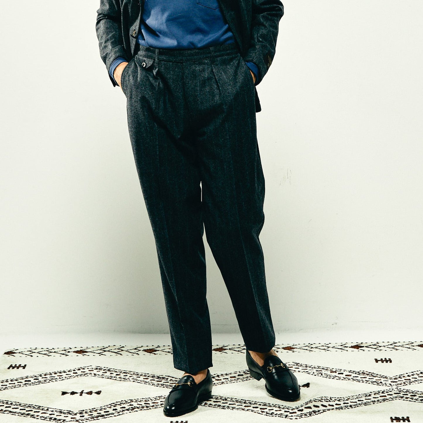 COLONY CLOTHING / Canonico ウール ワンプリーツトラウザース / CC2102-PT01-05