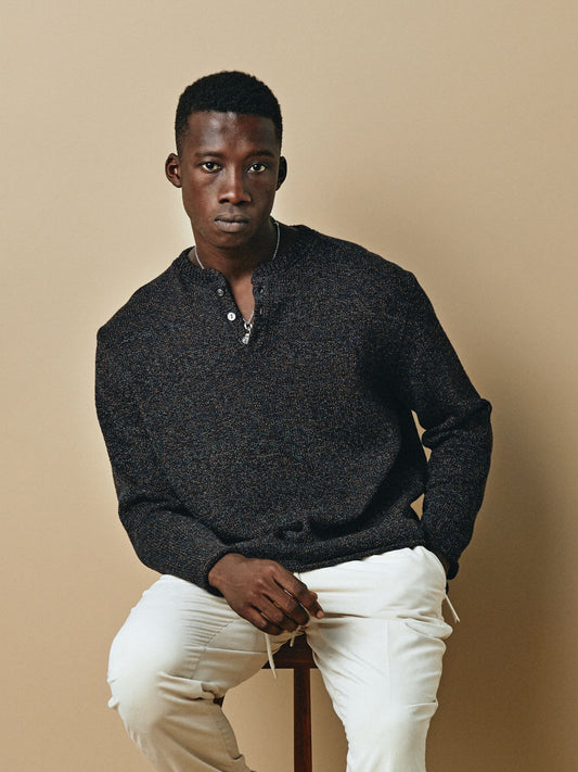 COLONY CLOTHING / コットン ヘンリーネックニット / CC2201-KN03