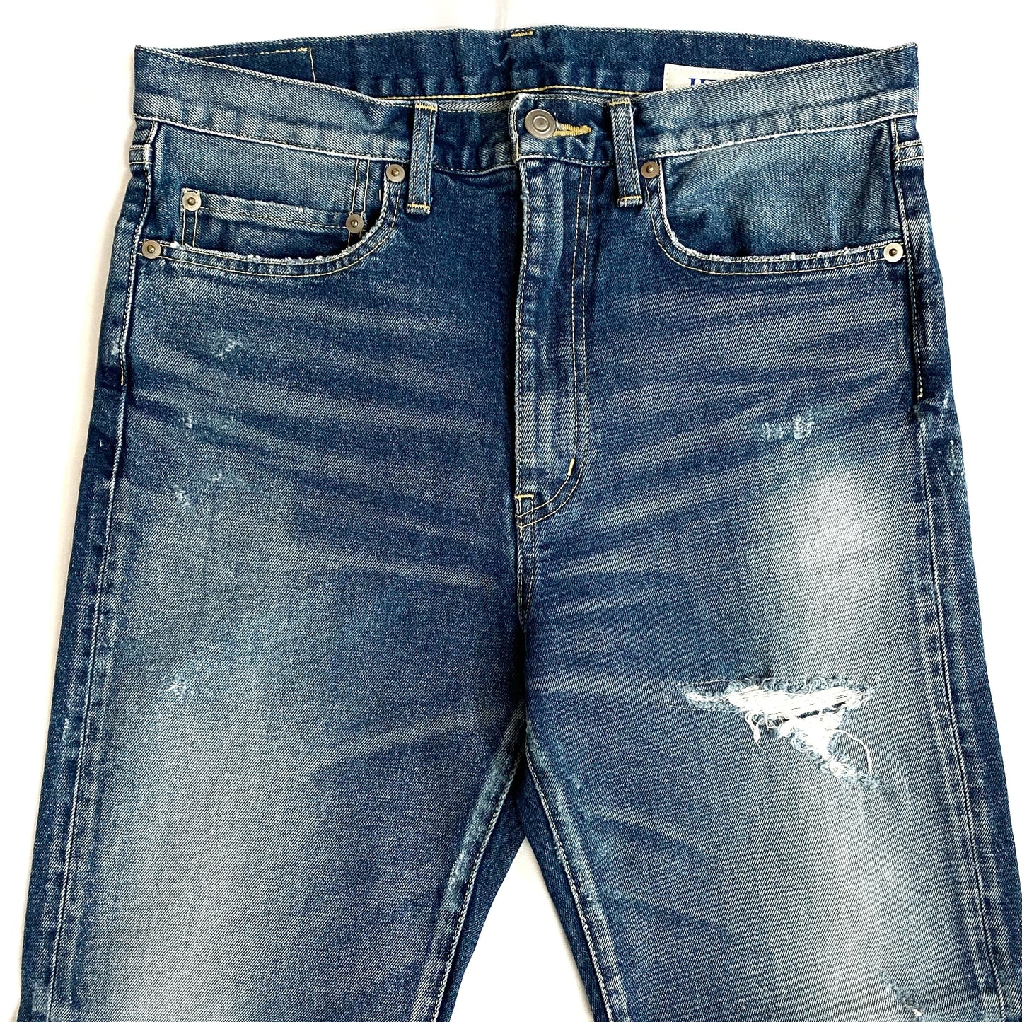TRIPLE DOUBLE / FITTED INDIGO SLIM TAPERED LEG