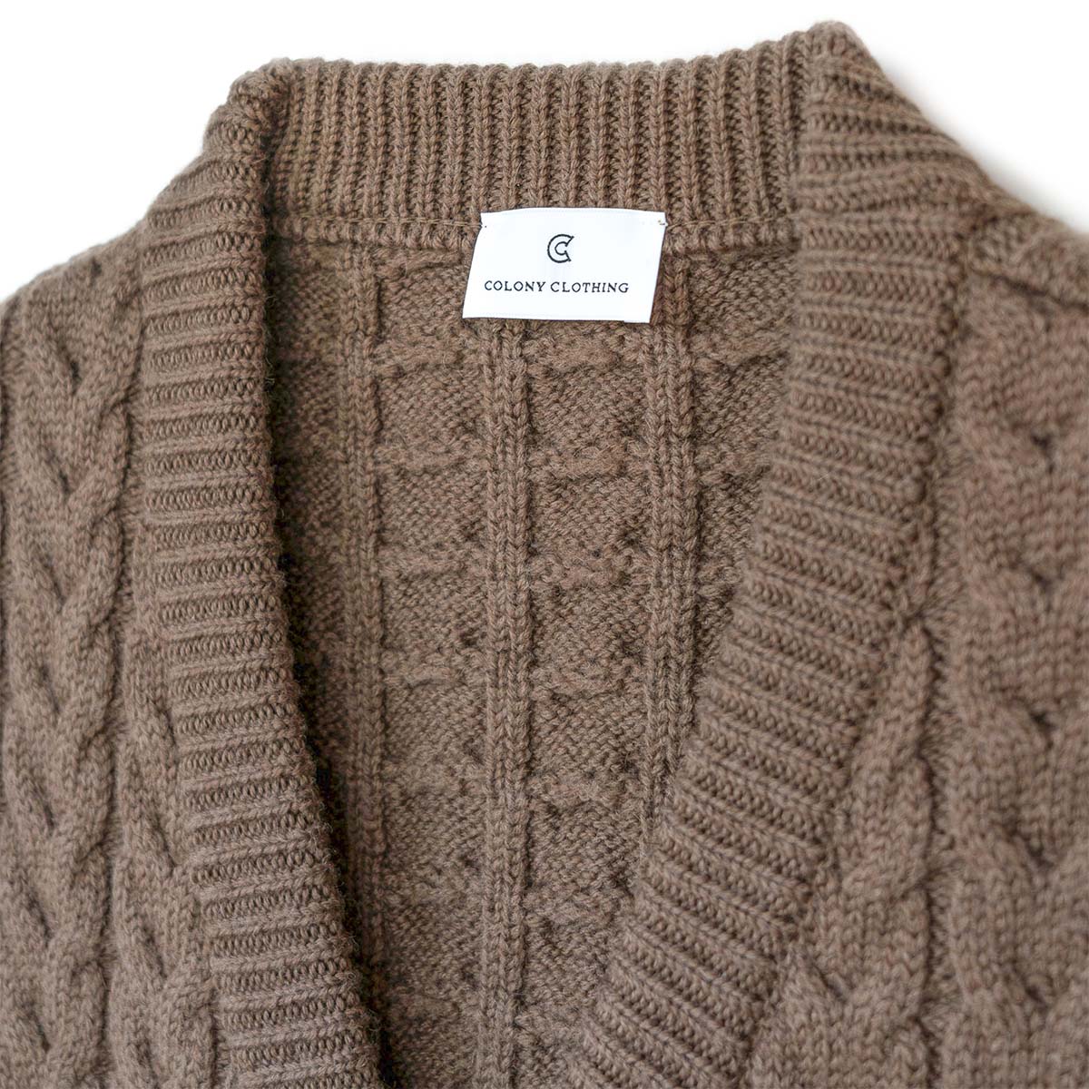 COLONY CLOTHING / ウールキャメル ケーブルニット カーディガン / CC2202-KN01