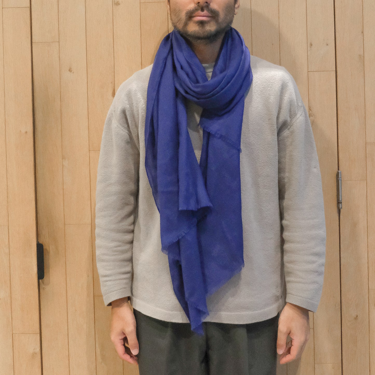 PIACENZA ピアチェンツァ カシミヤ 大判ストール ブルー