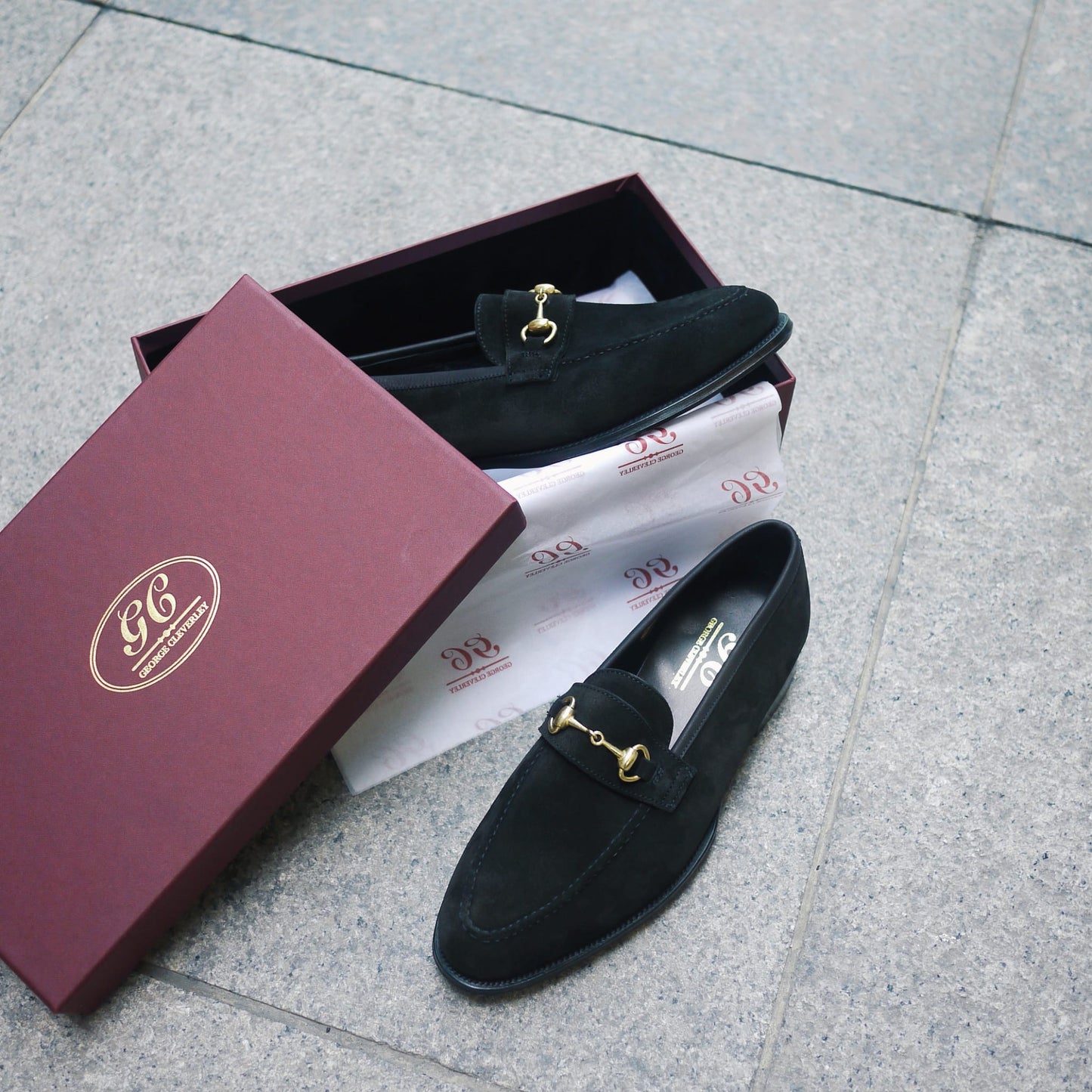 GEORGE CLEVERLEY / ”The Colony" ビットローファー / Black Buckskin (Deer Skin)