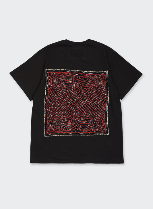 KARDO / T-6 / T-SHIRT WITH RABARI BACK PANEL & PATCH POCKET / BLACK
