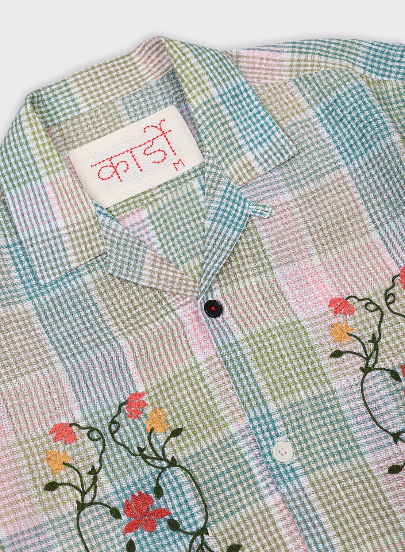 KARDO / YUTO / OVERSIZED 12 PANEL PATCHWORK SHIRT WITH RAW EDGE DETAILS