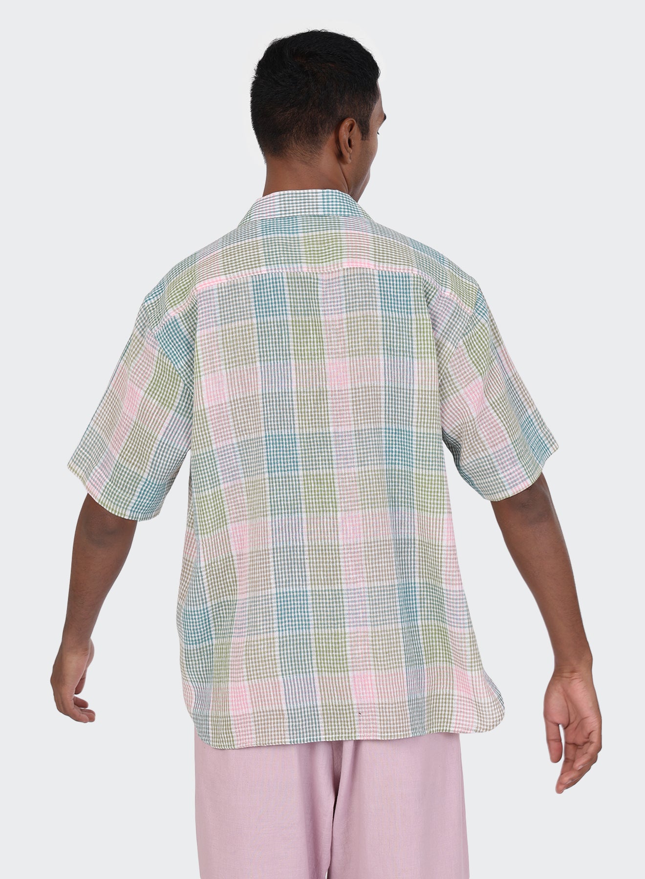 KARDO / YUTO / OVERSIZED 12 PANEL PATCHWORK SHIRT WITH RAW EDGE DETAILS