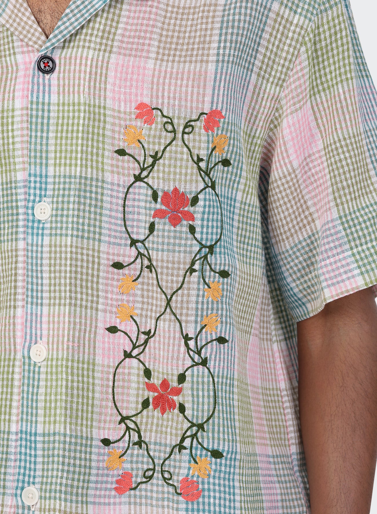 KARDO / YUTO / OVERSIZED 12 PANEL PATCHWORK SHIRT WITH RAW EDGE DETAILS