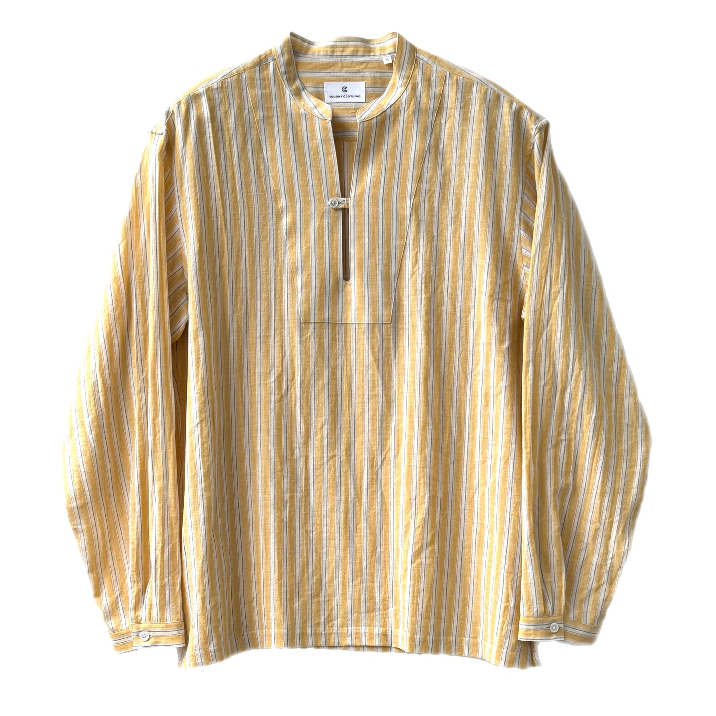 COLONY CLOTHING /  コットンリネンストライプ スキッパーシャツ / CC2401-SH06-01