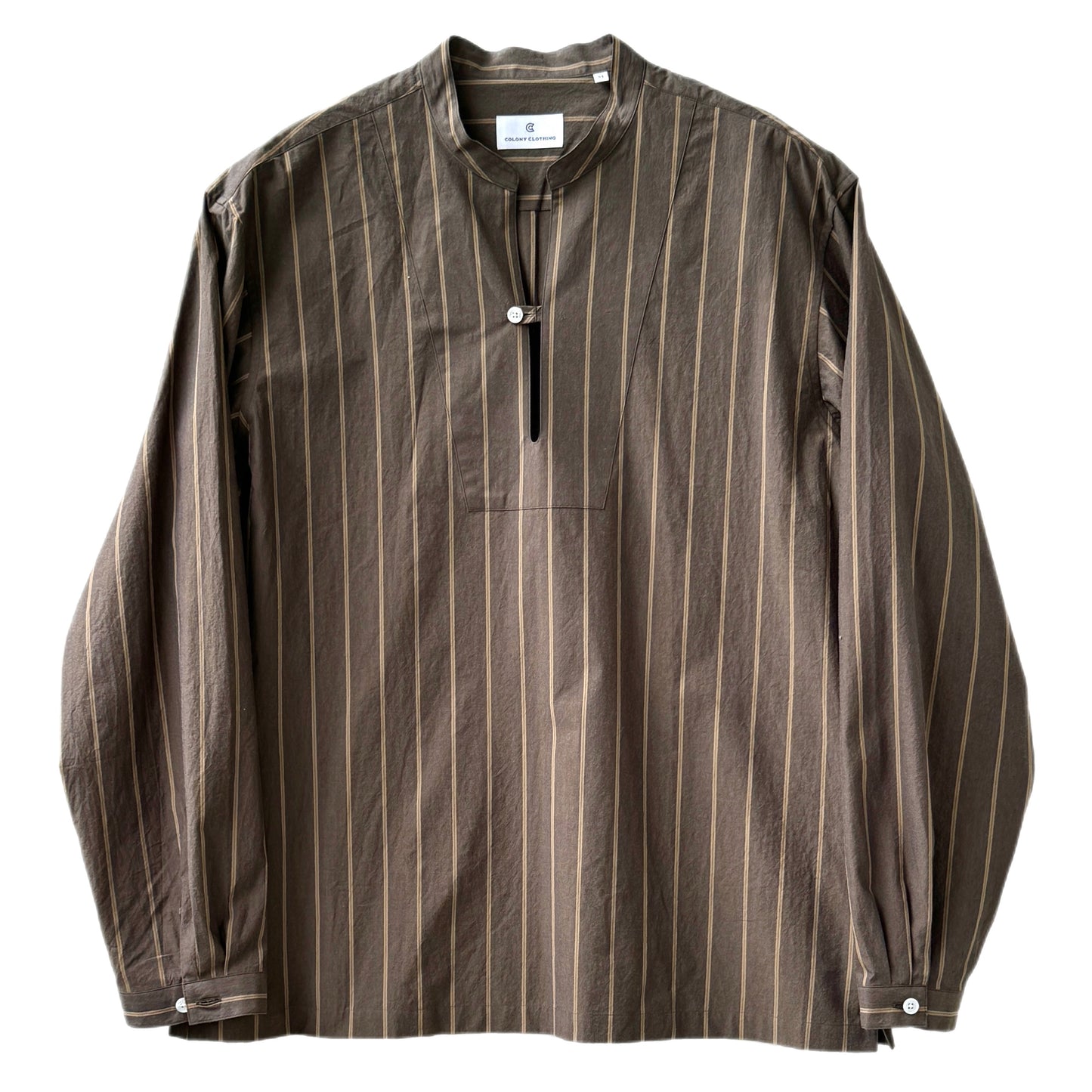 COLONY CLOTHING / コットンストライプ スキッパーシャツ / CC2401-SH06-02