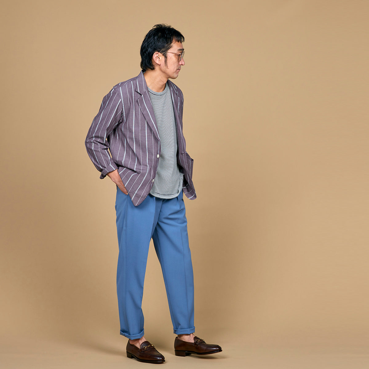 COLONY CLOTHING /  コットンストライプ シャツジャケット / CC2301-JK01S-1